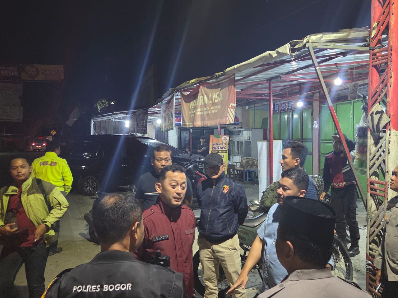 Polisi mendatangi lokasi bentrokan antar warga di Jasinga, Kabupaten Bogor. Foto/ dok polisi